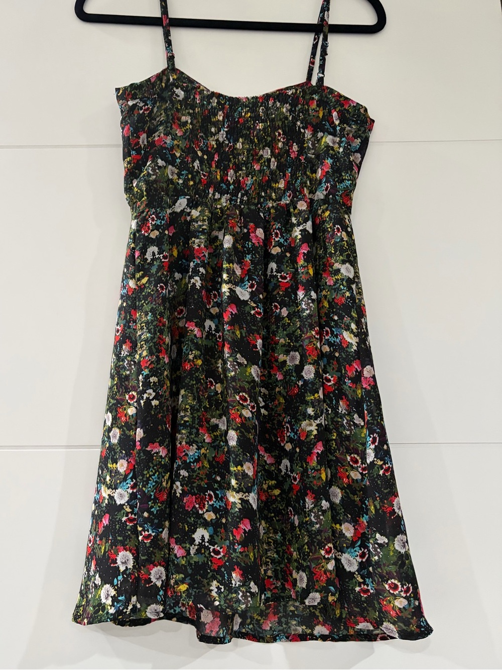 Dex Floral Sundress with Spaghetti Straps, Women’s Small Petite w/Button Front